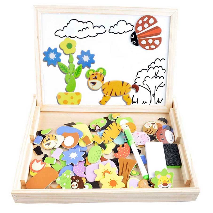 Игрушка арт пазл. Magnetic Puzzle Set - Wild animals Set. Magnetic Puzzle animals. Kids Wooden Puzzles.